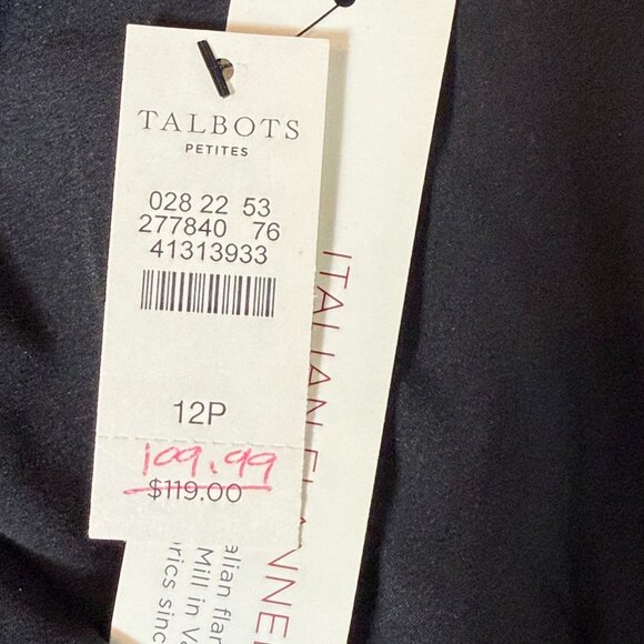 Talbots Petite 12P Black Wool Blend Pencil Skirt - Picture 4 of 10